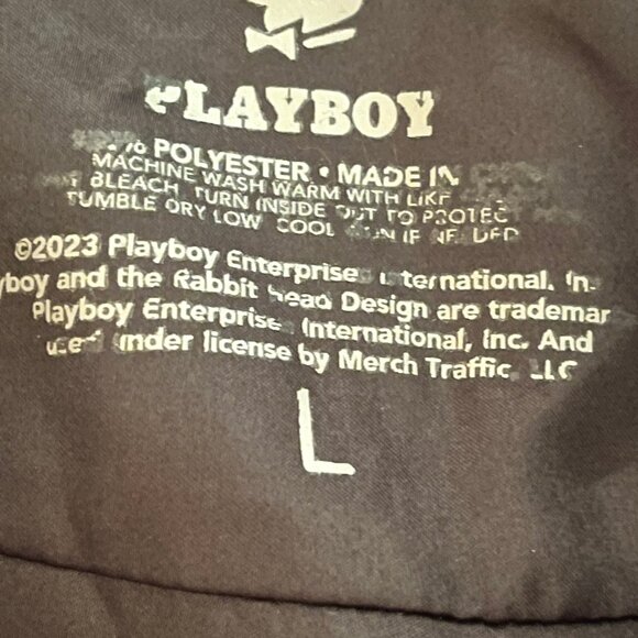 Playboy Official Black & White Varsity Jacket with Iconic Bunny Logo Size Large - Picture 10 of 11